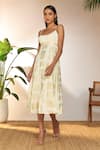 Buy_Masaba_Ivory Crepe Silk Foil Print Open Doors Scoop Backless Dress_Online_at_Aza_Fashions
