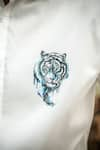 Avalipt_Blue Cotton Blend Handpainted Tiger Shirt _Online_at_Aza_Fashions