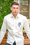 Buy_Avalipt_Blue Cotton Blend Handpainted Tiger Shirt _Online_at_Aza_Fashions