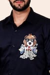 Buy_Avalipt_Black Cotton Blend Handpainted Teddy Bear Rich Boy Shirt _Online_at_Aza_Fashions