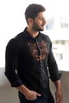 Buy_Avalipt_Black Cotton Blend Handpainted Tiger Tygre Shirt _Online_at_Aza_Fashions