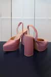 Shop_Tiesta_Pink Solid Satin Pointed Toe Block Heels_at_Aza_Fashions