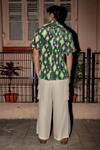 Shop_Style Junkiie_Green Crepe Printed Ikat Shirt  _at_Aza_Fashions