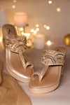 House Of Vian Gold Cut Work, Sequins, Beads Maya Embellished Wedges Online at Aza Fashions House Of Vian_Gold Cut Work, Sequins, Beads Maya Embellished Wedges _Online_at_Aza_Fashions