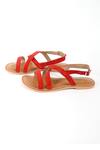 Sandalwali_Red Vera Criss Cross Strap Sandals_Online_at_Aza_Fashions