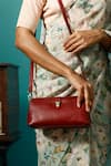 Tan & Loom_Maroon Plain Doctors Sling Bag _at_Aza_Fashions