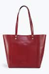 Buy_Tan & Loom_Maroon Plain Old Fashioned Top Closure Tote Bag _Online_at_Aza_Fashions