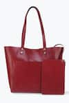 Buy_Tan & Loom_Maroon Plain Old Fashioned Top Closure Tote Bag 