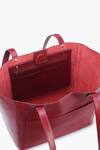 Tan & Loom_Maroon Plain Old Fashioned Top Closure Tote Bag _Online