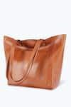 Tan & Loom_Brown Plain Top Closure Tote Bag _Online_at_Aza_Fashions