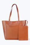 Shop_Tan & Loom_Brown Plain Top Closure Tote Bag _Online_at_Aza_Fashions