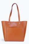 Buy_Tan & Loom_Brown Plain Top Closure Tote Bag _Online