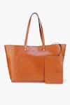 Buy_Tan & Loom_Brown Plain Top Closure Tote Bag _at_Aza_Fashions