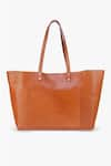 Shop_Tan & Loom_Brown Plain Top Closure Tote Bag _Online_at_Aza_Fashions