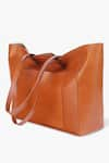 Tan & Loom_Brown Plain Top Closure Tote Bag _at_Aza_Fashions