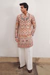 Buy_Mayyur Girotra Couture_Ivory Silk Printed Floral And Paisley Kurta & Pant Set  _at_Aza_Fashions