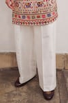 Mayyur Girotra Couture_Ivory Silk Printed Floral And Paisley Kurta & Pant Set  _Online_at_Aza_Fashions