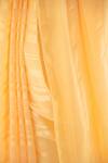 Sacred Weaves_Yellow Pure Georgette Stripe Detail Handloom Saree  _at_Aza_Fashions