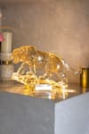 Buy_H2h_Yellow Glass Crystal Jaguar Sculpture_at_Aza_Fashions