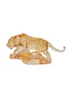 H2h_Yellow Glass Crystal Jaguar Sculpture_Online_at_Aza_Fashions