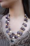 Buy_Do Taara_Grey Stone Embellished Layered Necklace _at_Aza_Fashions