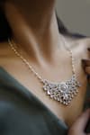 Buy_Do Taara_Silver Plated Faux Diamond Embellished Pendant Necklace _at_Aza_Fashions
