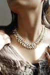 Buy_Do Taara_White Pearl Layered Necklace _at_Aza_Fashions