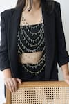 Buy_Do Taara_Green Natural Stone Dangling Layered Body Chain _at_Aza_Fashions