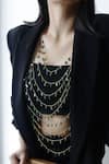 Shop_Do Taara_Green Natural Stone Dangling Layered Body Chain _at_Aza_Fashions