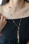 Buy_Do Taara_Gold Plated Carved Engraved Ball Tasseled Necklace _at_Aza_Fashions