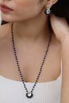 Do Taara_Blue Stones Kundan Embellished Pendant Necklace Set _Online_at_Aza_Fashions