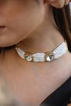 Buy_Do Taara_White Polki Embellished Choker _at_Aza_Fashions