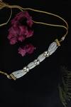 Shop_Do Taara_White Polki Embellished Choker _at_Aza_Fashions