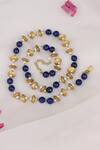 Shop_Do Taara_Blue Natural Stone Embellished Necklace _at_Aza_Fashions