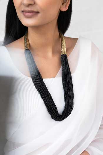 Buy_Do Taara_Black Multi Layered Bead Necklace _Online_at_Aza_Fashions