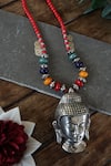 Shop_Do Taara_Multi Color Beads Lord Buddha Pendant Necklace _at_Aza_Fashions