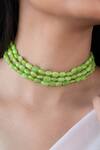Do Taara_Green Beaded Choker Necklace _Online_at_Aza_Fashions
