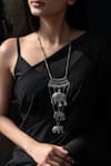 Buy_Do Taara_Silver Plated Carved Oxidized Necklace _at_Aza_Fashions