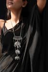 Do Taara_Silver Plated Carved Oxidized Necklace _Online_at_Aza_Fashions