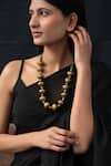 Buy_Do Taara_Gold Plated Carved Bead Oxidized Necklace _at_Aza_Fashions