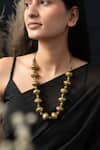 Buy_Do Taara_Gold Plated Carved Bead Oxidized Necklace _Online_at_Aza_Fashions