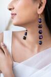 Buy_Do Taara_Purple Beads Drop Earrings_at_Aza_Fashions