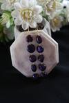 Shop_Do Taara_Purple Beads Drop Earrings_at_Aza_Fashions