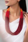 Do Taara Multi Color Ombre Beads Embellished Necklace Online at Aza Fashions Do Taara_Multi Color Ombre Beads Embellished Necklace _Online_at_Aza_Fashions
