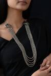 Do Taara_Silver Plated Metallic Beaded Bohemian Necklace _Online_at_Aza_Fashions