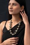 Buy_Do Taara_Silver Plated Patina Carved Necklace _Online_at_Aza_Fashions