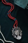 Shop_Do Taara_Red Buddha Carved Pendant Necklace _at_Aza_Fashions