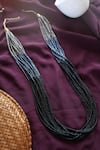 Shop_Do Taara_Black Ombre Effect Beaded Necklace _at_Aza_Fashions
