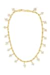 Shop_Sangeeta Boochra_Gold Plated Stone Embellished Necklace _at_Aza_Fashions