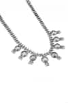 Buy_Sangeeta Boochra_Silver Plated Ghungroo Bead Geometric Carved Necklace _Online_at_Aza_Fashions